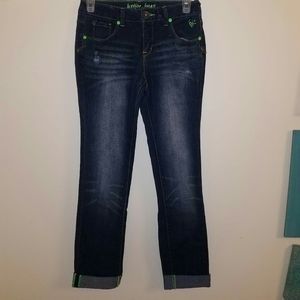 Justice Premium Jeans with Green Accents